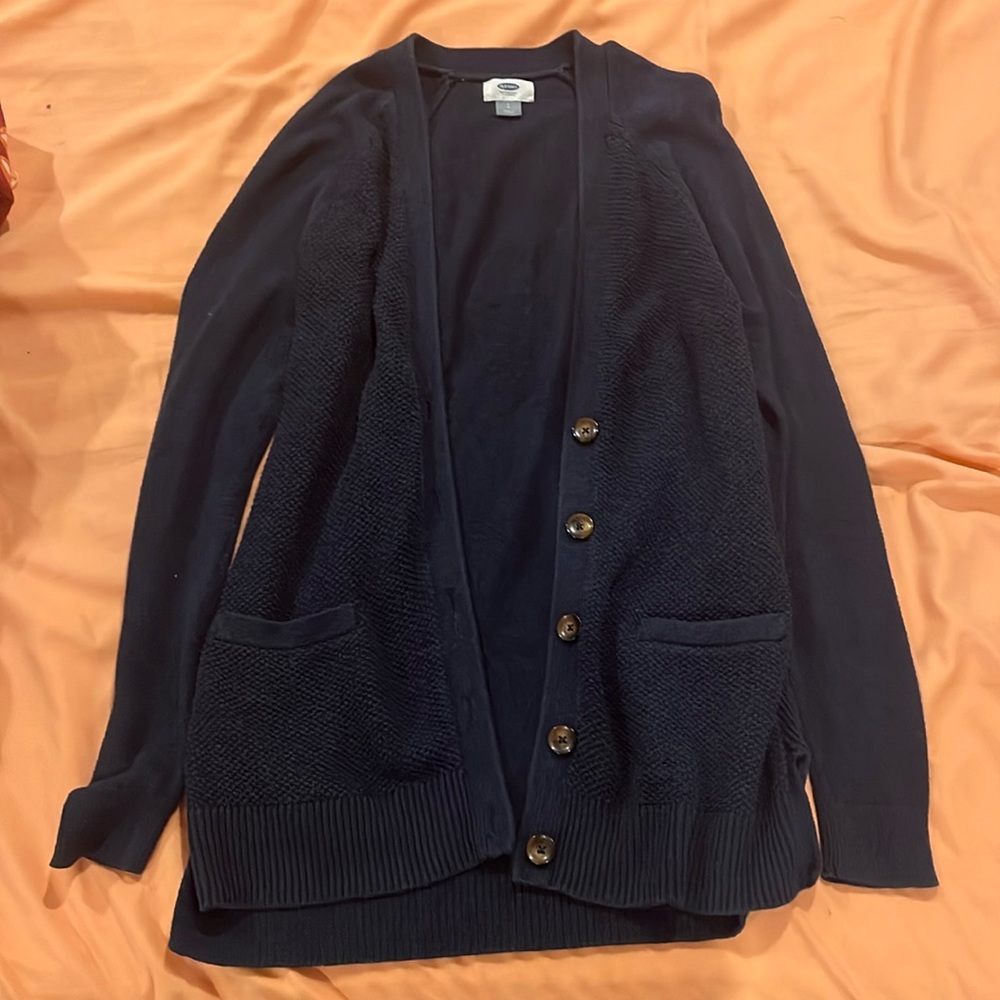 Old Navy dark blue long sweater cardigan